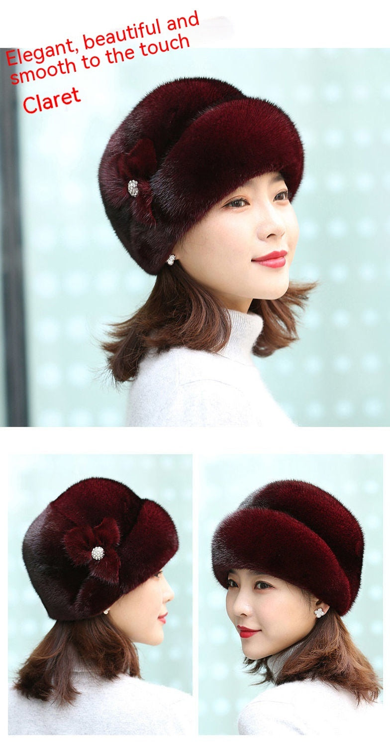 Fur Hat Female Winter Artificial Mink Hair Top Hat