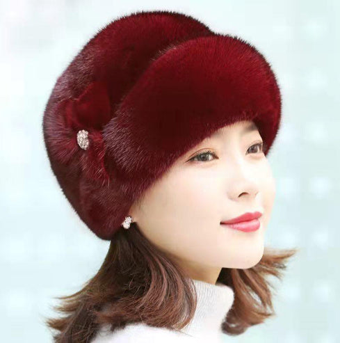 Fur Hat Female Winter Artificial Mink Hair Top Hat