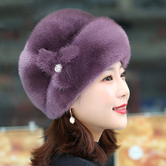 Fur Hat Female Winter Artificial Mink Hair Top Hat